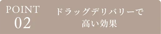 ポイント2、ドラッグデリバリーで高い効果